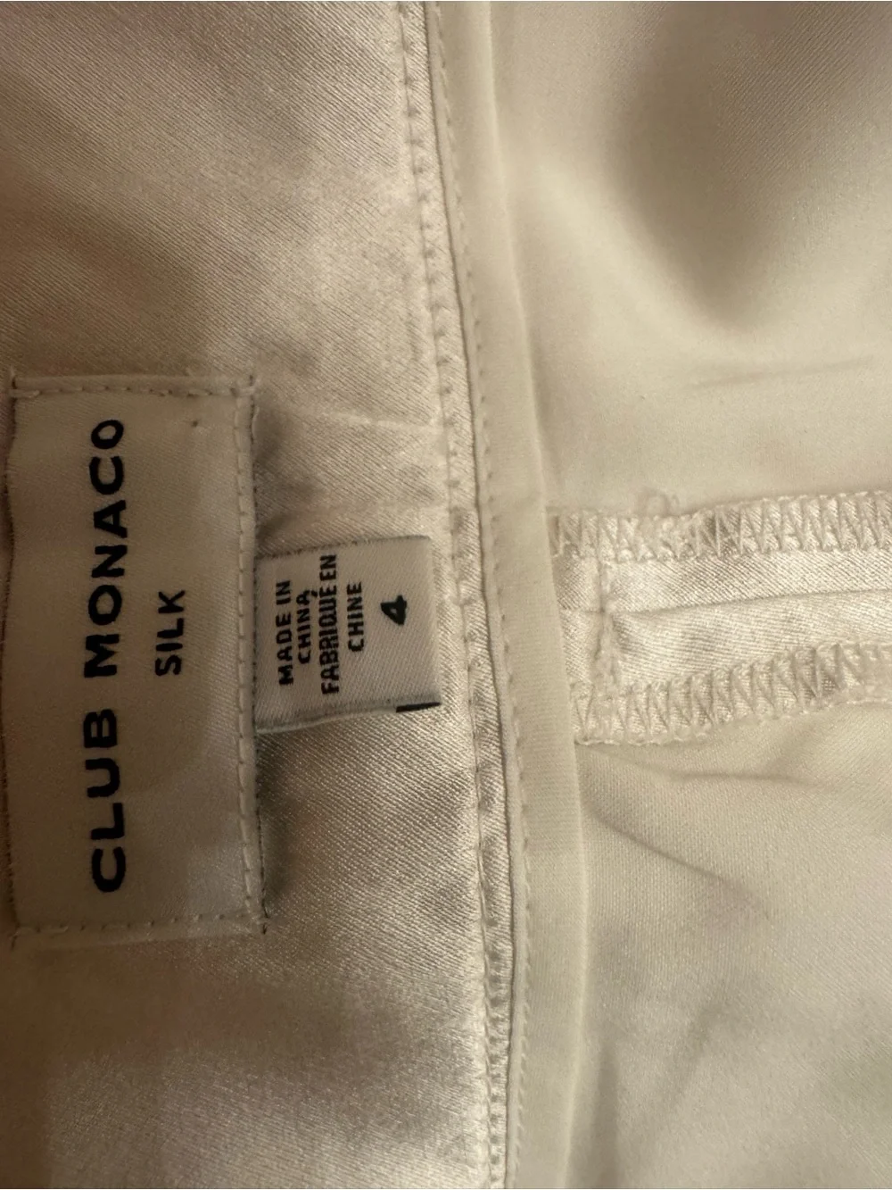Club Monaco Soft Cream Silk Pleated Shorts